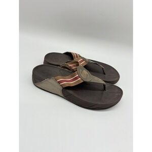 FitFlop Walkstar Sandals Women's Size 8‎ Brown Red White Striped
